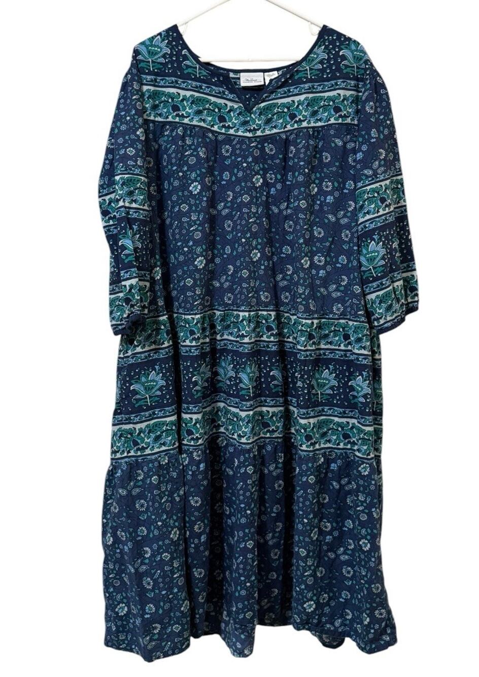 The Vermont Country Store Women Sz 2X Floral Country Peasant Cottagecore Granny